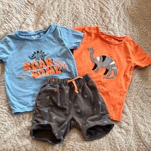 Dinosaur Graphic Kids' T-Shirt and Shorts Set